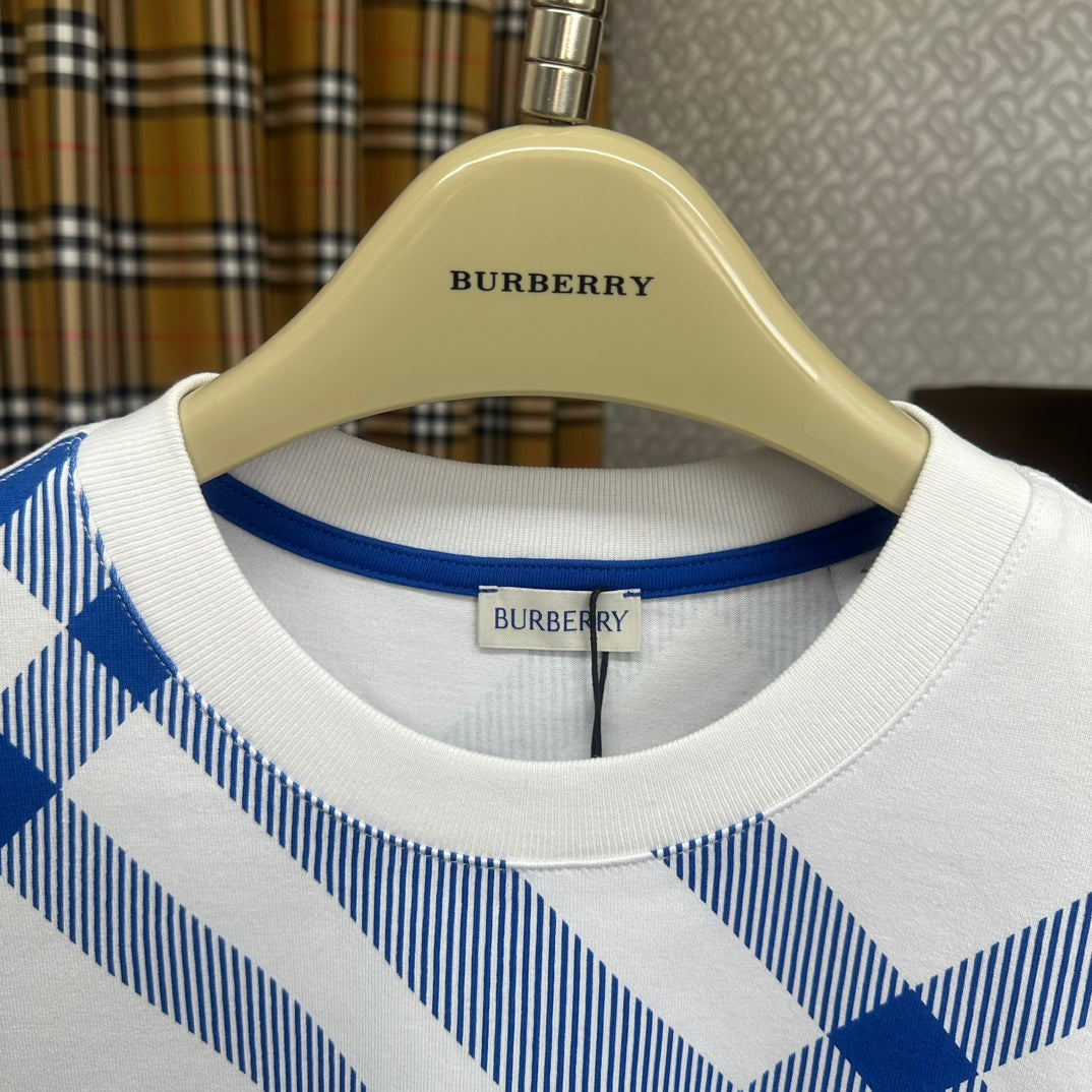 Burberry T-Shirt Without Collar 'Blue & White' - Banlieue91