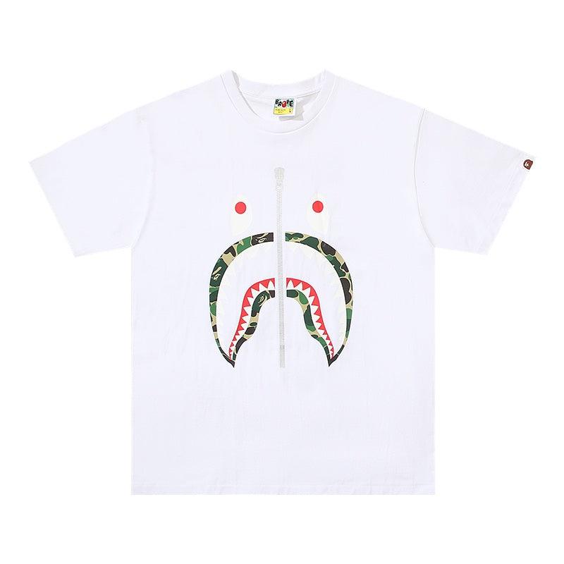 BATHING APE White T-SHORT SLEEVE TEE 1ST CAMO SHARK TEE - Banlieue91