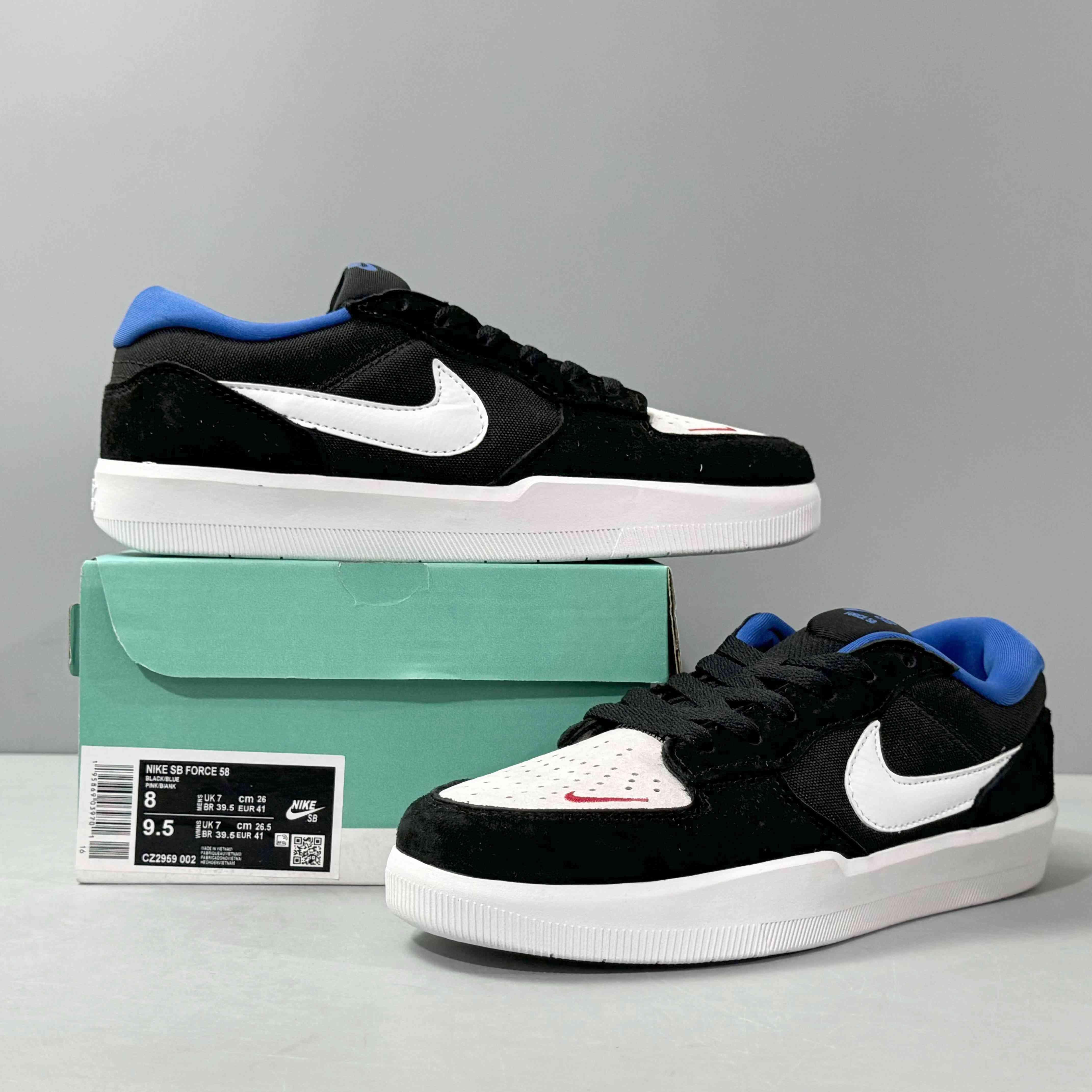 Nike SB Force 58 Black White Royal - Banlieue91