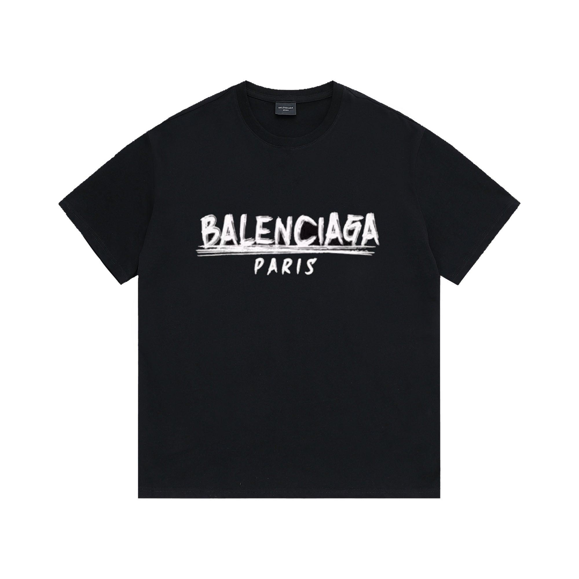 Balenciaga Black T-Shirt Without Collar - Banlieue91