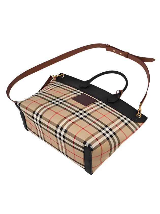 Burberry Vintage Check Canvas/Leather Small Society Top Handle Bag - Banlieue91