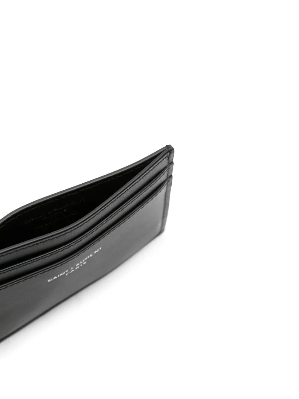 SAINT LAURENT Mini Credit Card Case with Embossed Signature - FW24 Collection - Banlieue91 -