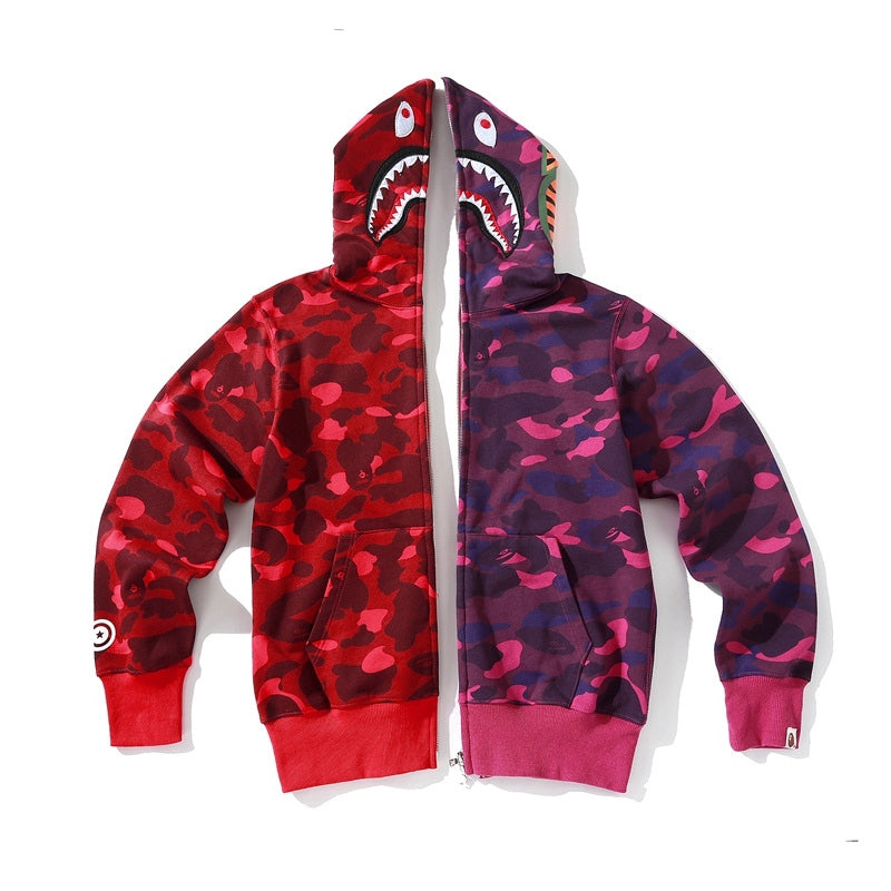 BAPE Color Camo Crazy Shark Full Zip Hoodie - Banlieue91