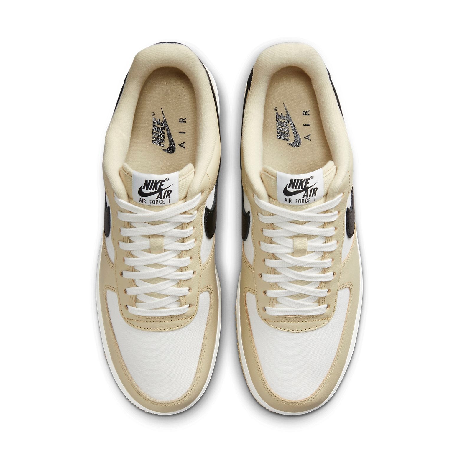Nike Air Force 1 Low 07 'Team Gold Black' on a flat surface, revealing the luxury design and quality materials.