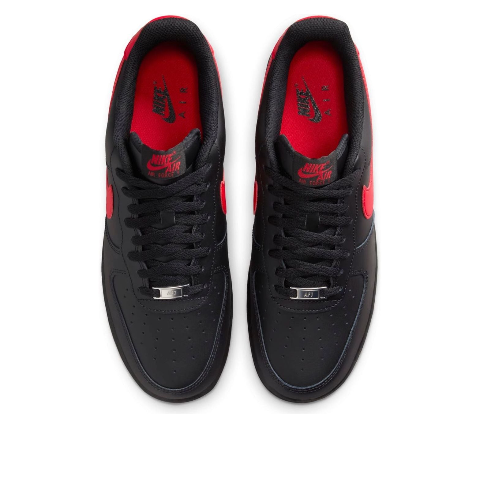 Nike Air Force 1 Low 'Vamps' in black and University Red, combining classic design with modern updates for stylish comfort.