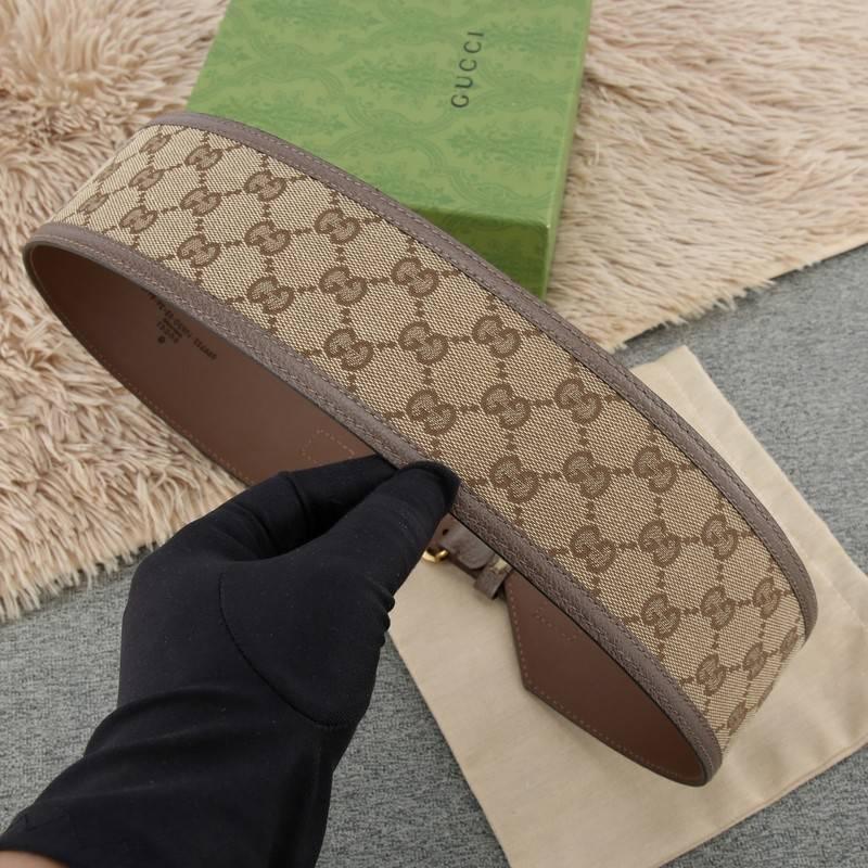 Gucci GG-buckle canvas Women belt 'Brown' - Banlieue91