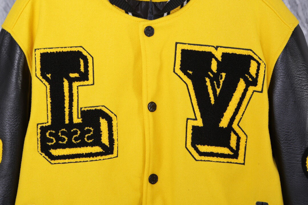 Louis Vuitton Black & Yellow Varsity Jacket - Banlieue91