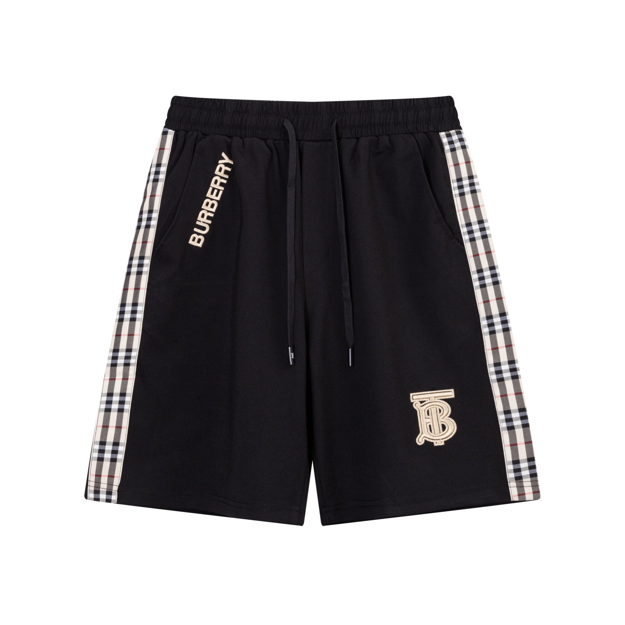 Burberry Men's Striped Cotton Knit Basketball Shorts 'Black/Beige'