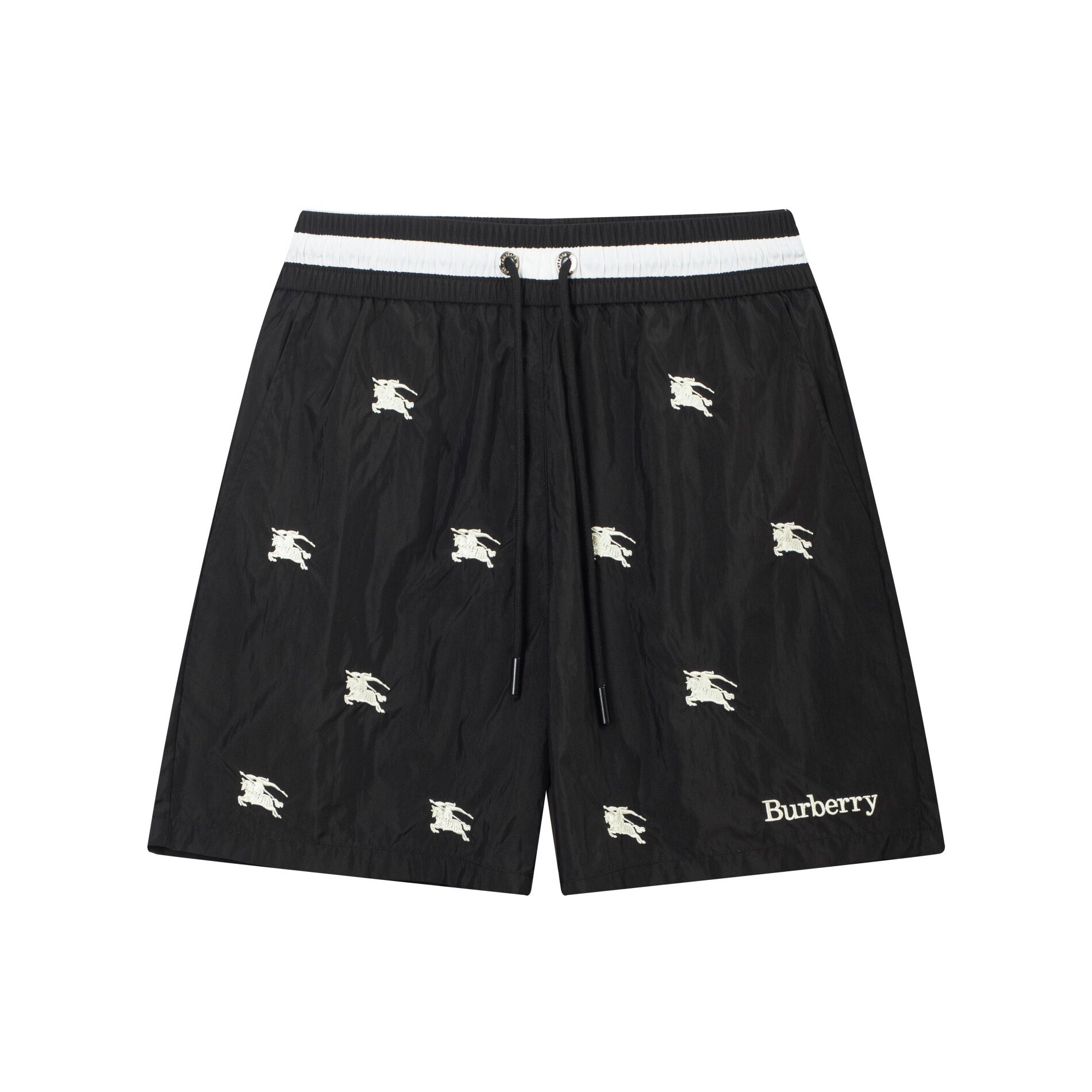 Burberry Men's Striped Cotton Knit Basketball Shorts 'Black'