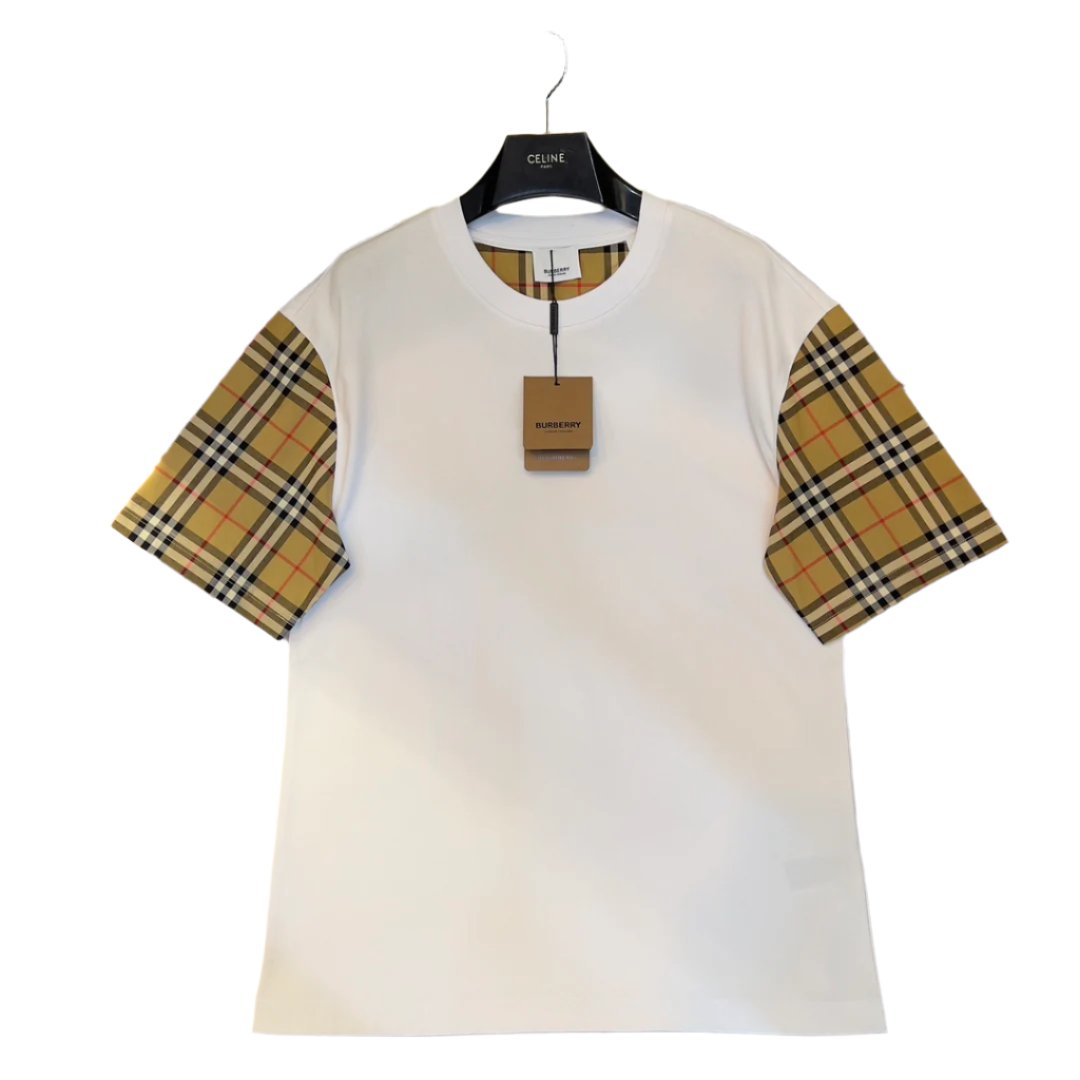 Burberry T-Shirt Without Collar 'White & Beige' - Banlieue91