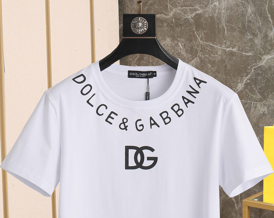 Dolce & Gabbana T-Shirt Without Collar 'White & Black' - Banlieue91