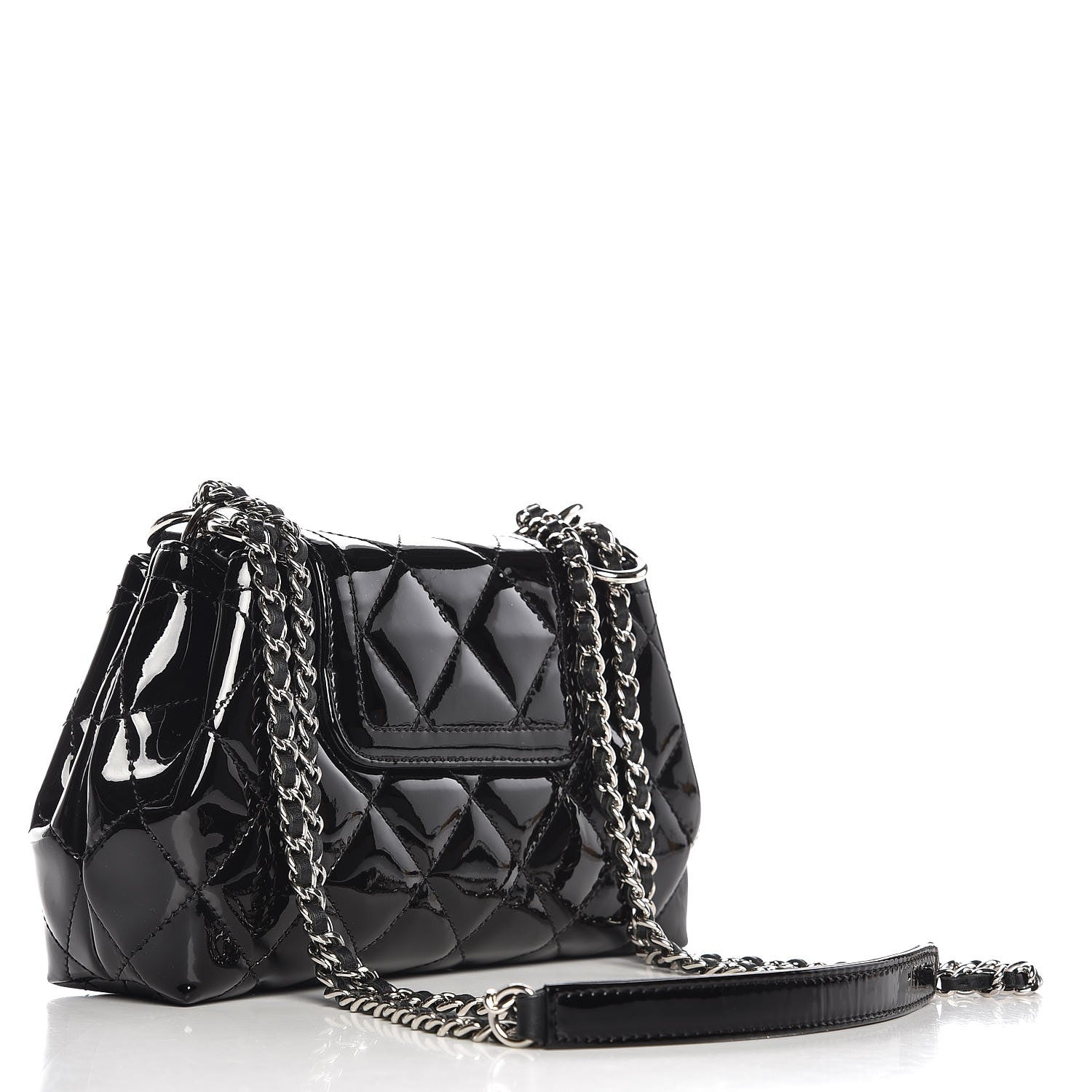 Chanel Patent Quilted Coco Shine Small Accordion Flap Black - Banlieue91