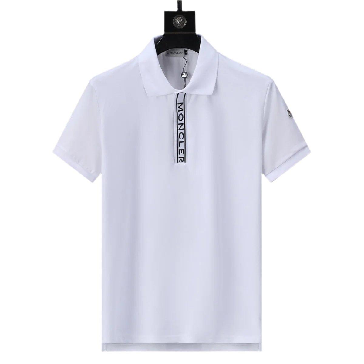 Moncler White T-Shirt with Collar - Banlieue91