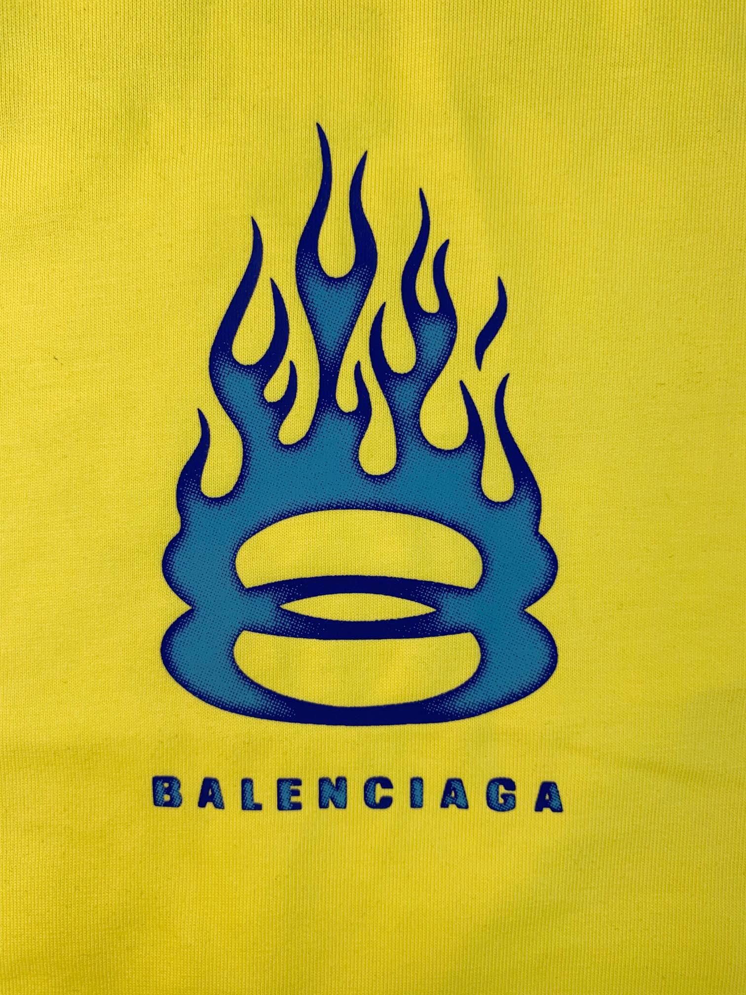 Balenciaga Men's Yellow Burning Unity T-Shirt - Banlieue91