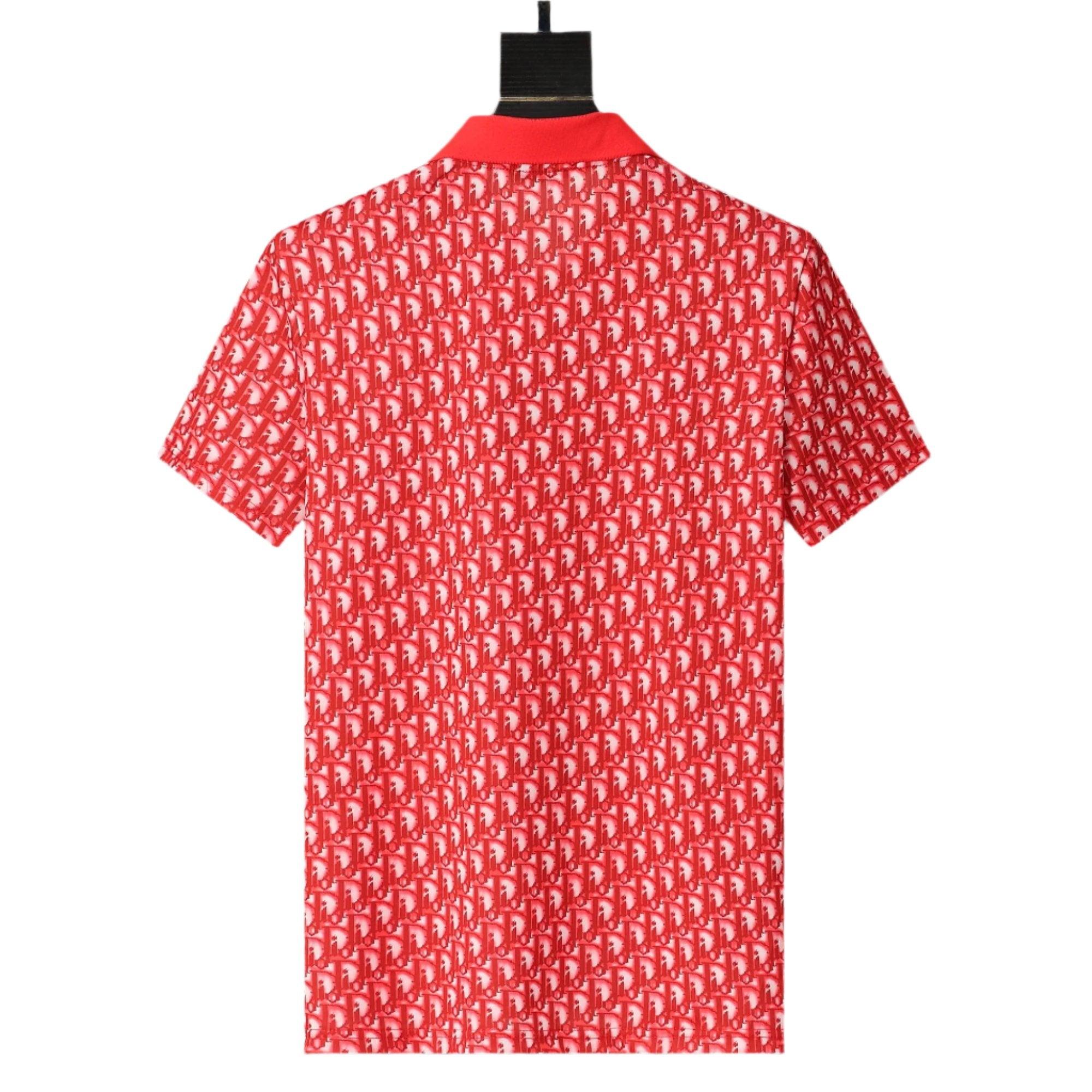 Dior Red T-Shirt With Collar - Banlieue91