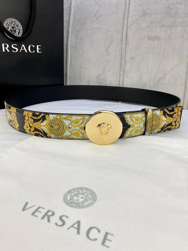 Versace MEDUSA BIGGIE ENAMEL LEATHER BELT - Banlieue91