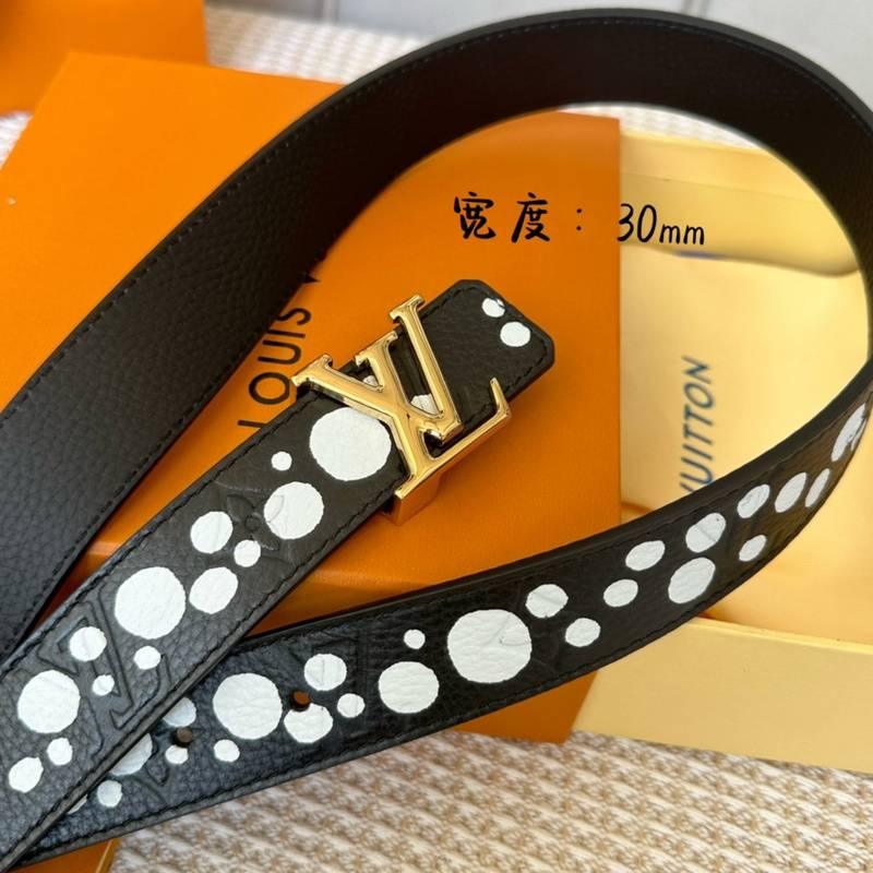 Louis Vuitton x Yayoi Kusama LV Initiales Reversible Infinity Dots Belt Black/White - Banlieue91