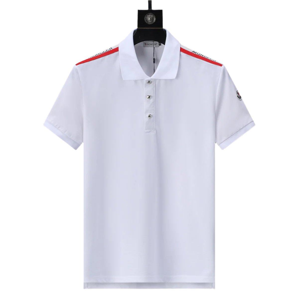 Moncler White T-Shirt with Collar - Banlieue91