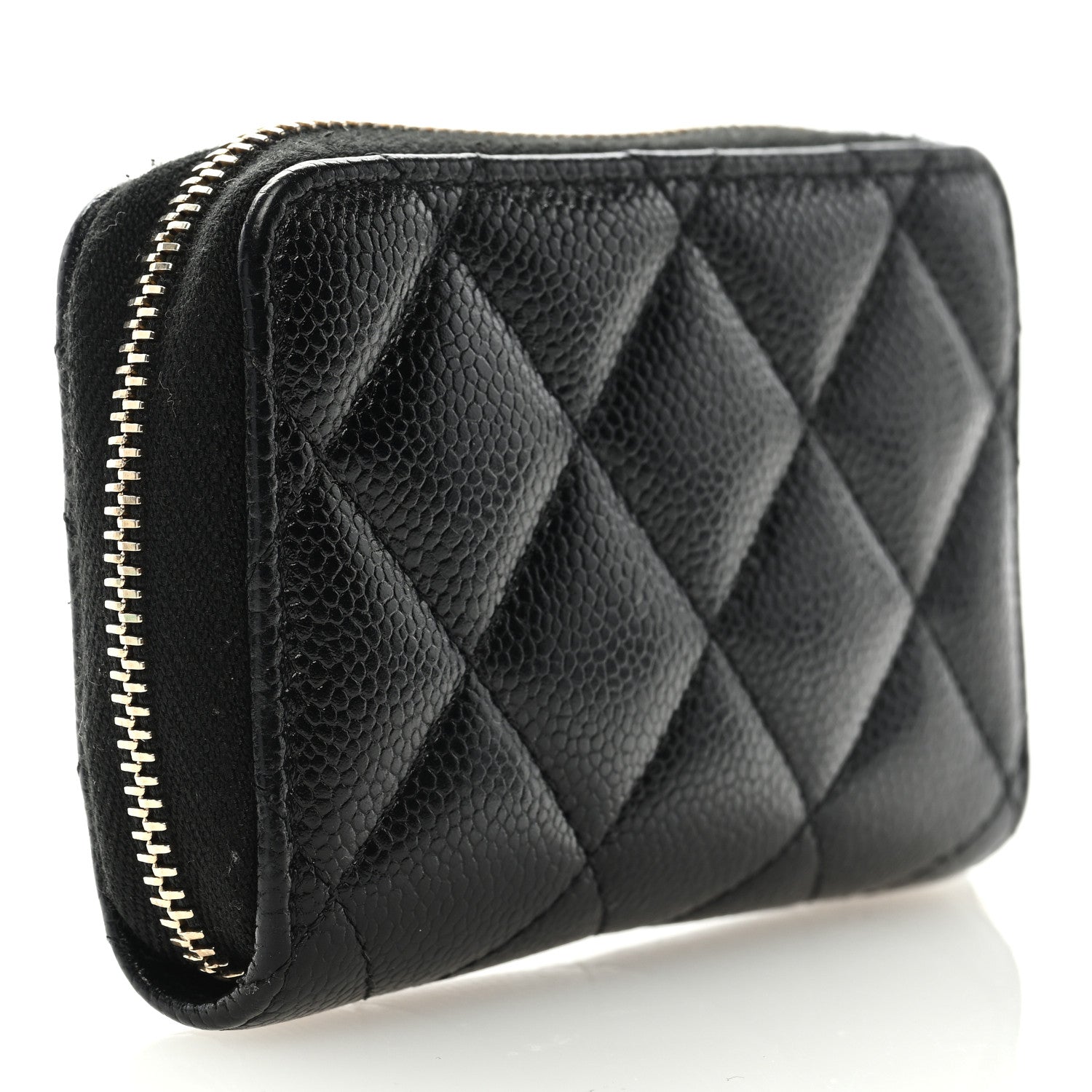 Chanel Caviar Quilted Multi Chain CC Zip Coin Purse Black - Banlieue91