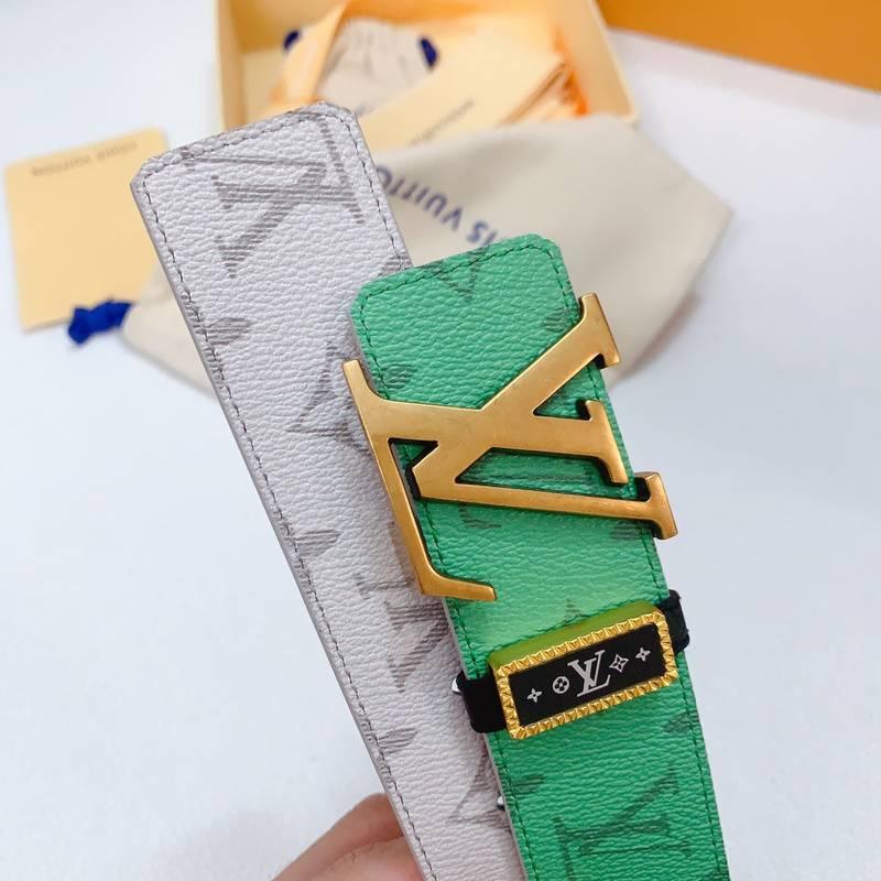 Louis Vuitton Double Belt Logo 'Green/Cream' - Banlieue91