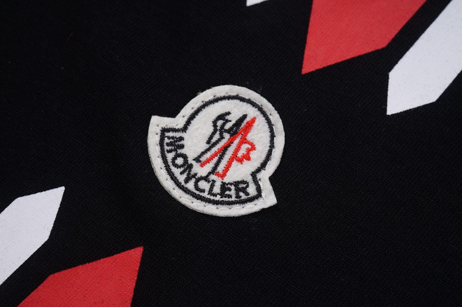 Moncler T-Shirt Without Collar 'Black/White/Red' - Banlieue91