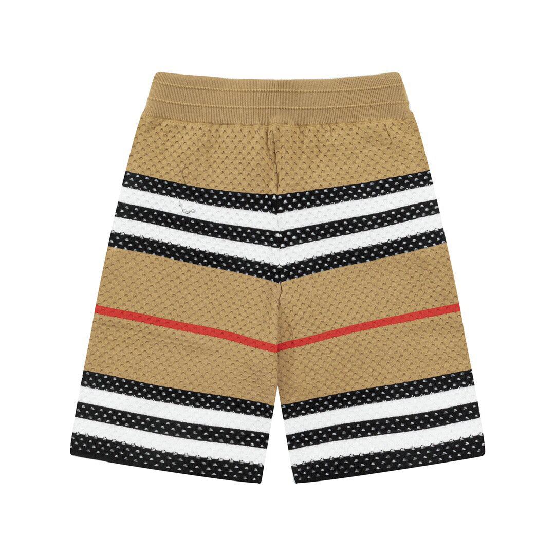 Burberry Men's Striped Cotton Knit Basketball Shorts 'Beige' - Banlieue91