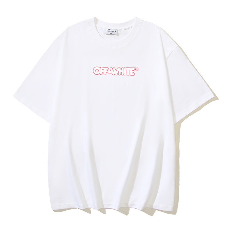 Off-White Logo Cotton T-Shirt 'White' showcasing the bold Off-White logo on a relaxed fit cotton tee perfect for casual and streetwear outfits.
