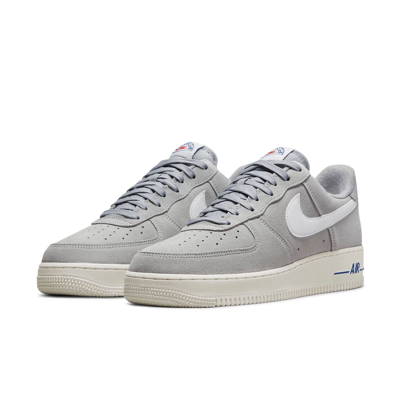 Back view of the Nike Air Force 1 Low 'Athletic Club White', featuring the padded collar and the Hyper Royal AF-1 logo on the heel.