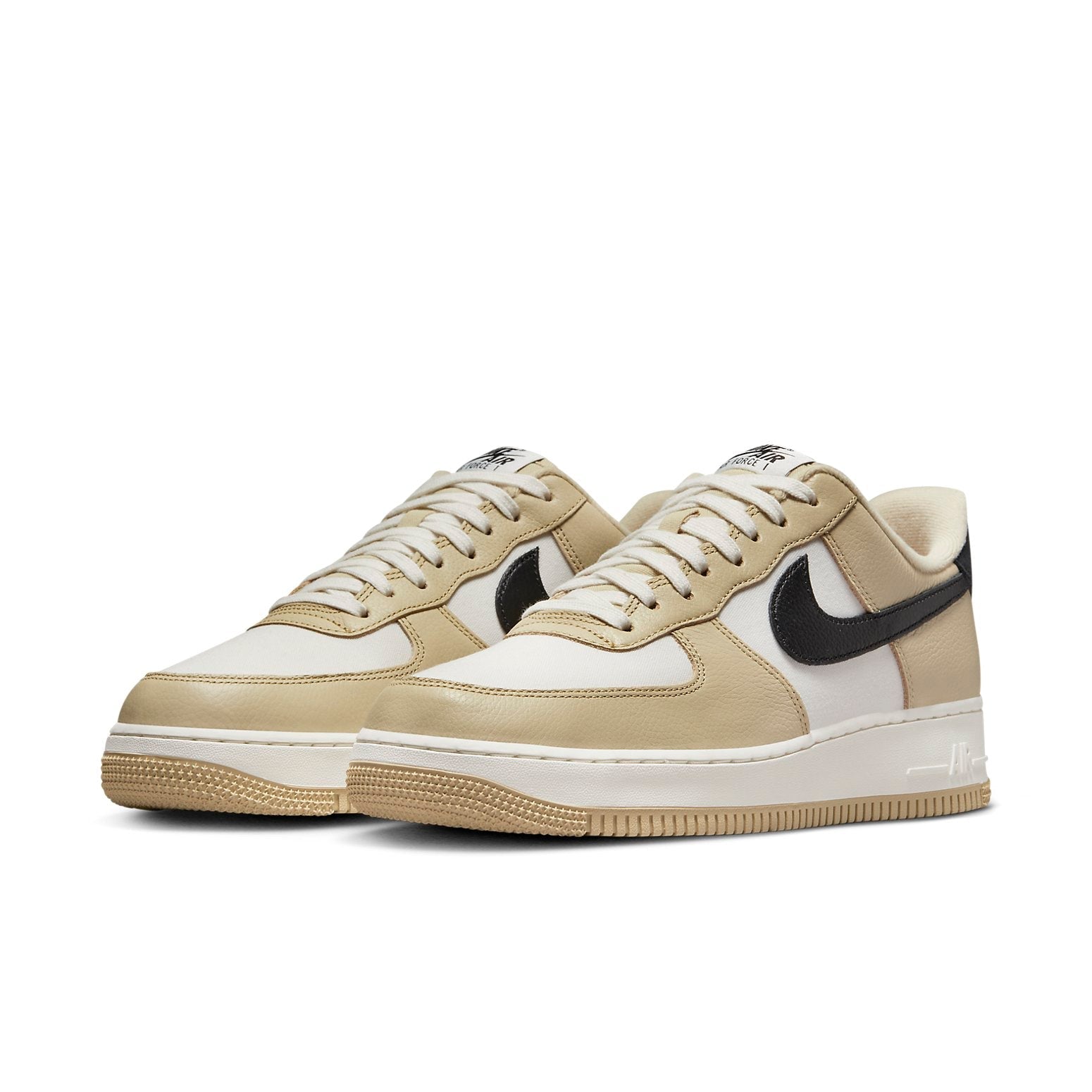 Nike Air Force 1 Low 07 'Team Gold Black' displayed from the side, emphasizing the stylish colorway of Team Gold and Black.