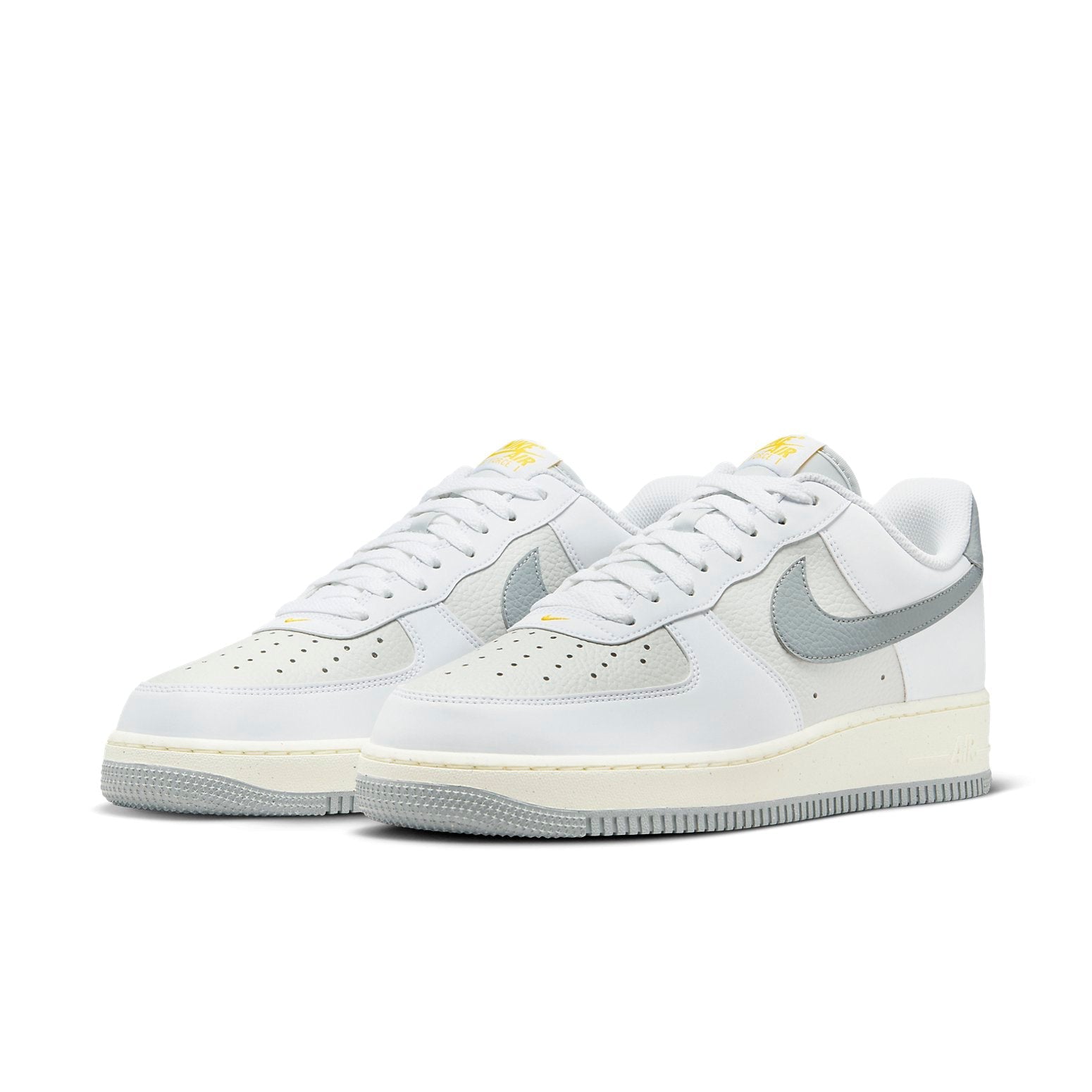 Nike Air Force 1 '07 Next Nature 'White Photon Dust' displayed on a stylish background, highlighting its modern aesthetic and colors.