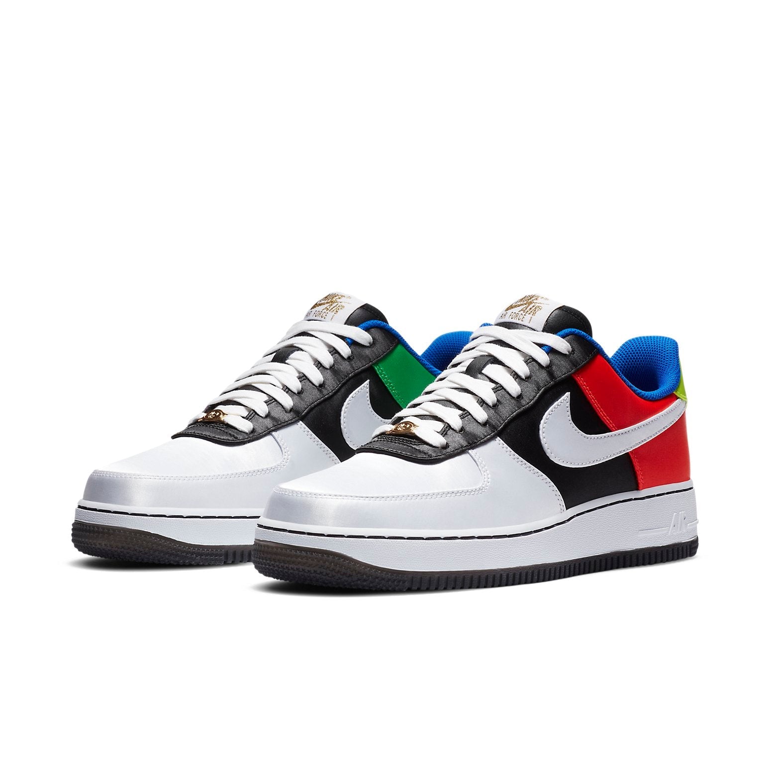 Close-up of the Nike Air Force 1 Low 'Olympic' featuring stylish stitching and high-quality materials.