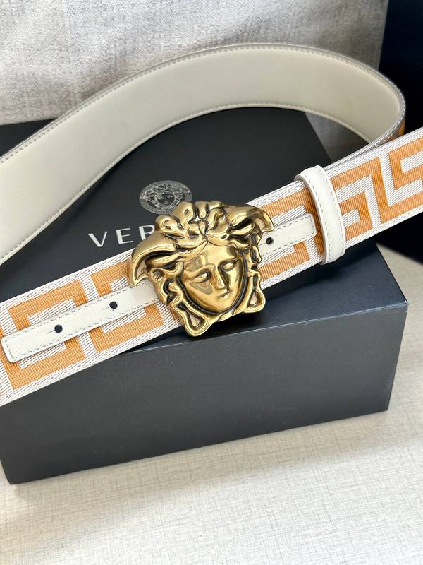 VERSACE La Medusa La Greca Belt 'Beige/White' - Banlieue91