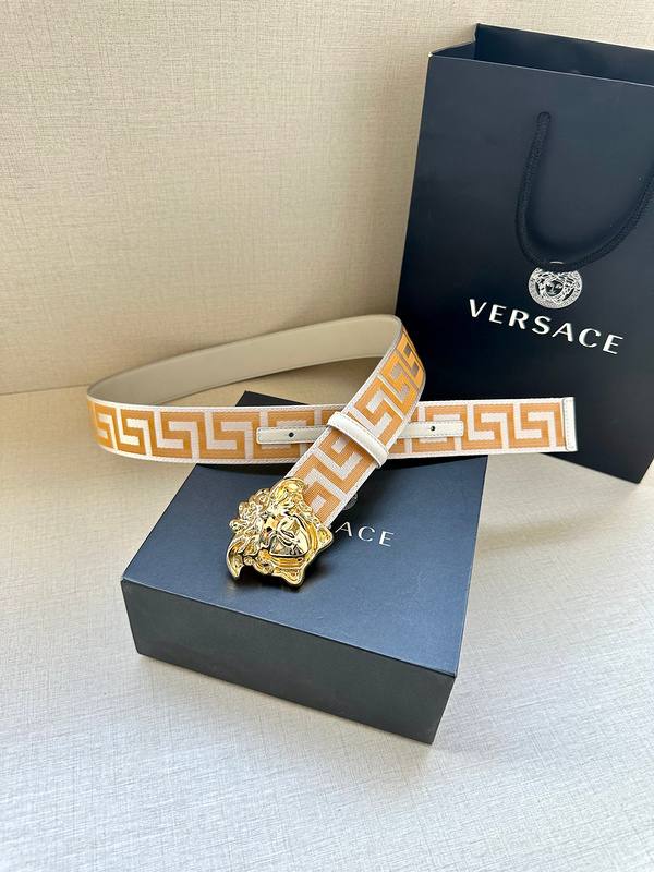 VERSACE La Medusa La Greca Belt 'Beige/White' - Banlieue91