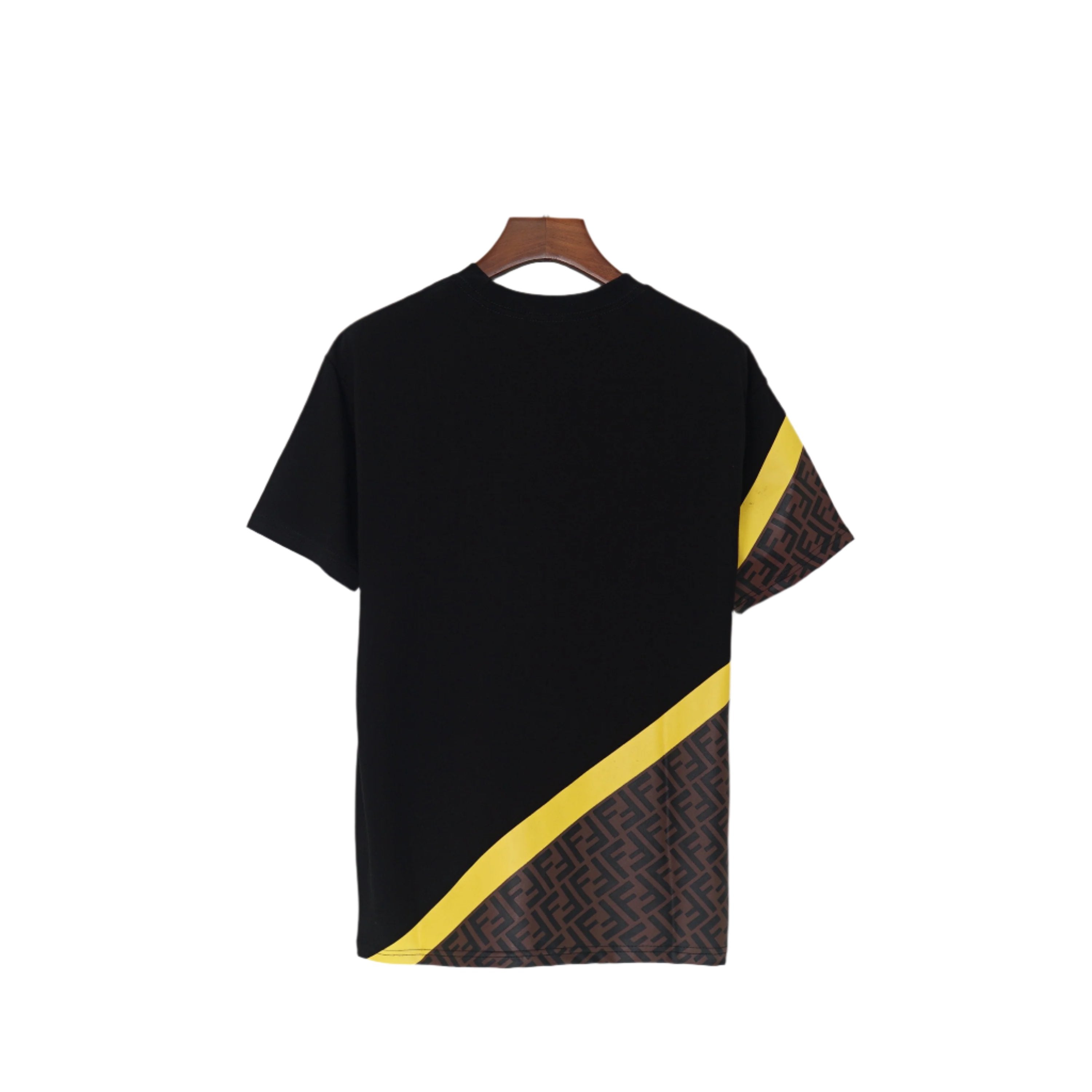 Fendi T-Shirt without Collar 'Black-Brown-Yellow' - Banlieue91