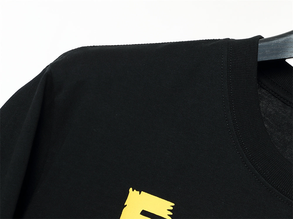 Fendi T-Shirt without Collar 'Black-Yellow' - Banlieue91