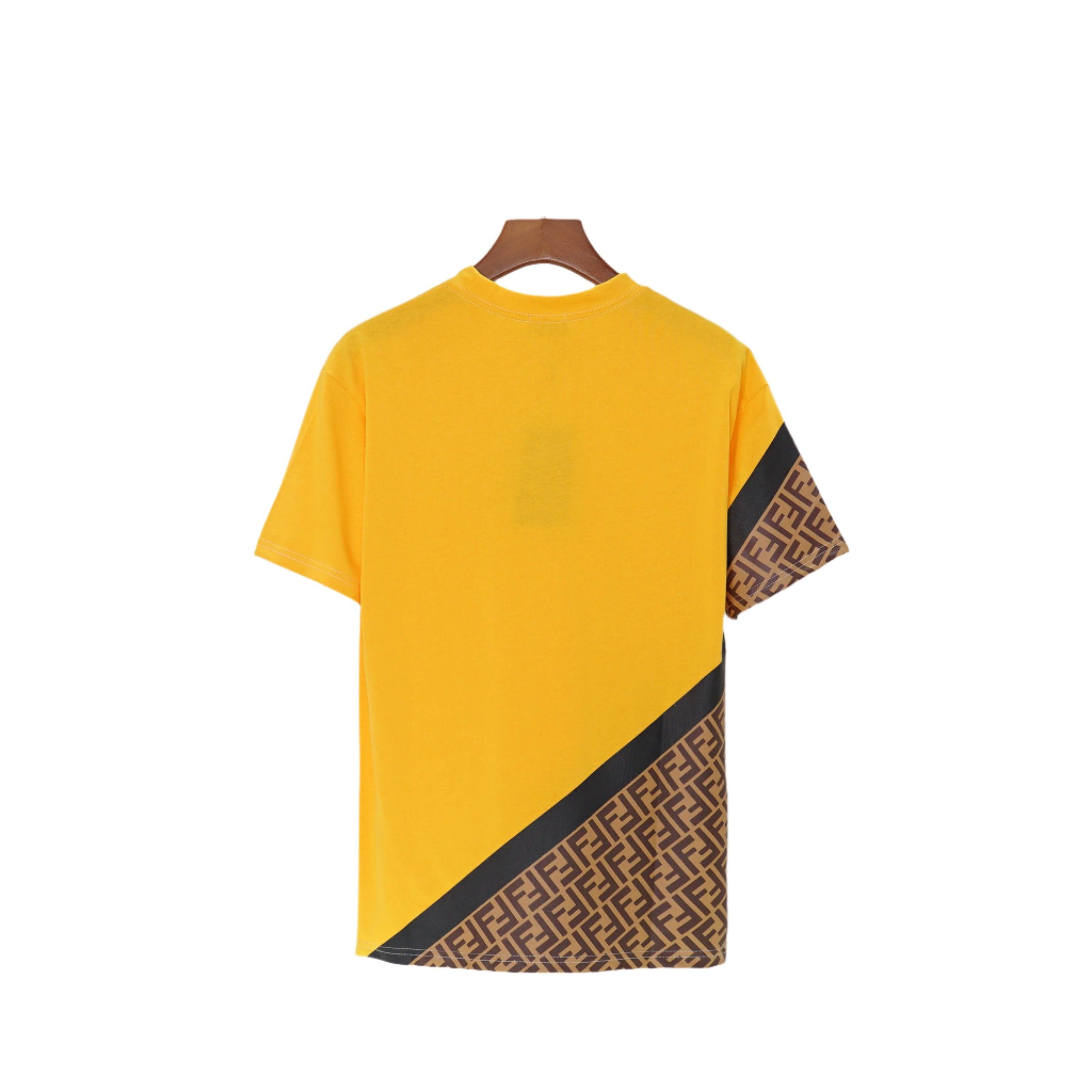 Fendi T-Shirt without Collar 'Yellow-Brown-Black' - Banlieue91