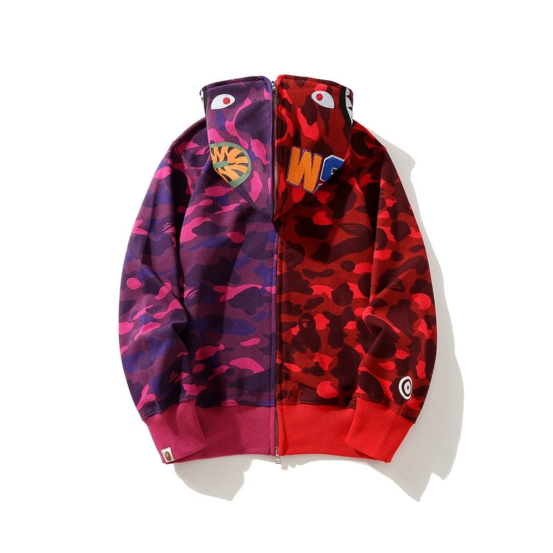 BAPE Color Camo Crazy Shark Full Zip Hoodie - Banlieue91