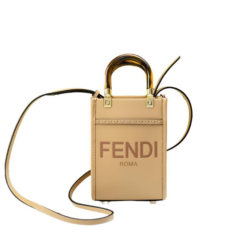 Fendi Vitello King Plexiglass Logo Embossed Mini Fendi Sunshine Shopper Tote - Banlieue91