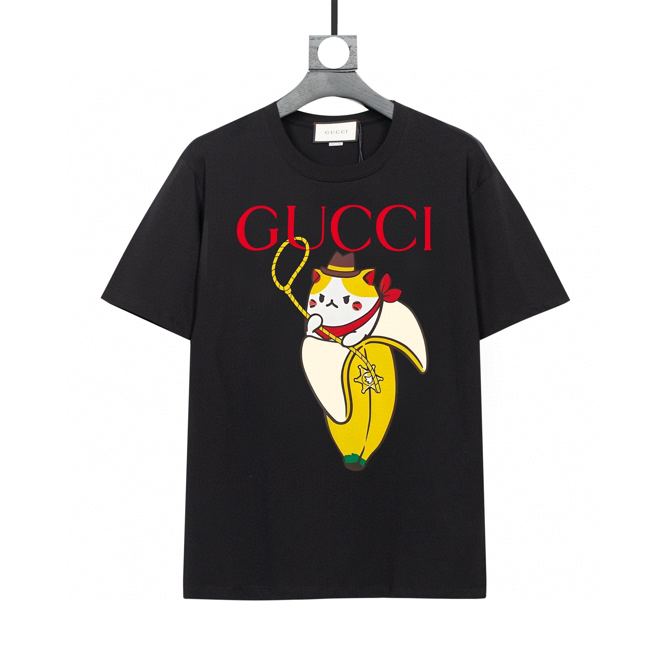 Gucci Banana Cat T-Shirt Without Collar 'Black' - Banlieue91