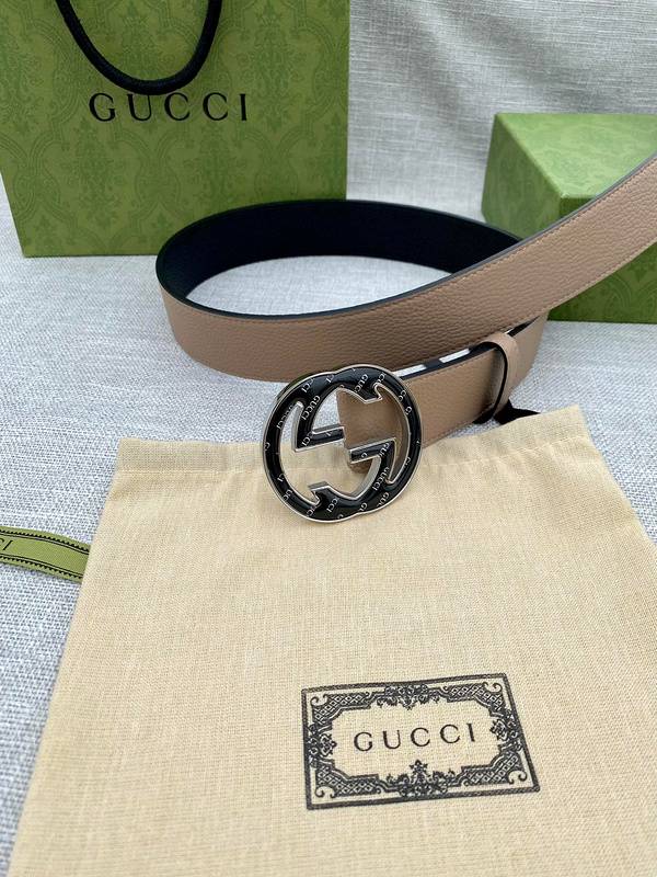 GUCCI Embellished coated-canvas and leather belt 'Beige' - Banlieue91