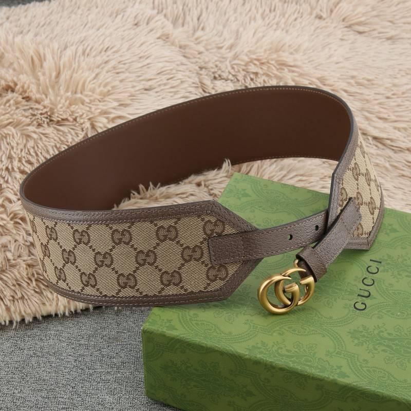 Gucci GG-buckle canvas Women belt 'Brown' - Banlieue91