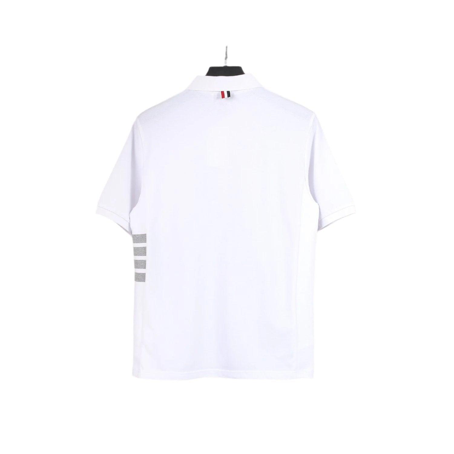 Thom Browne White T-Shirt with Collar - Banlieue91