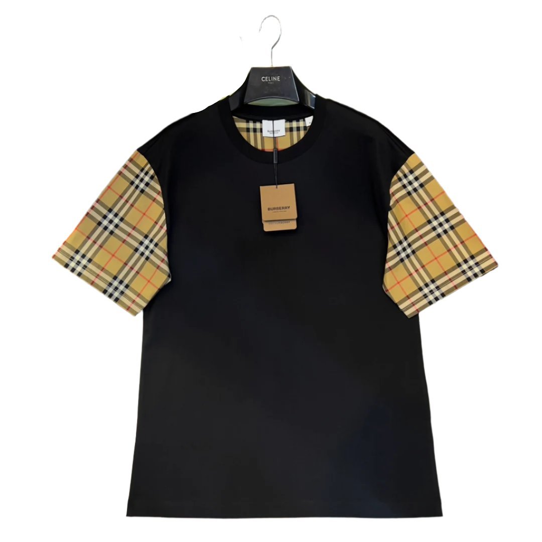 Burberry T-Shirt Without Collar 'Black & Beige' - Banlieue91