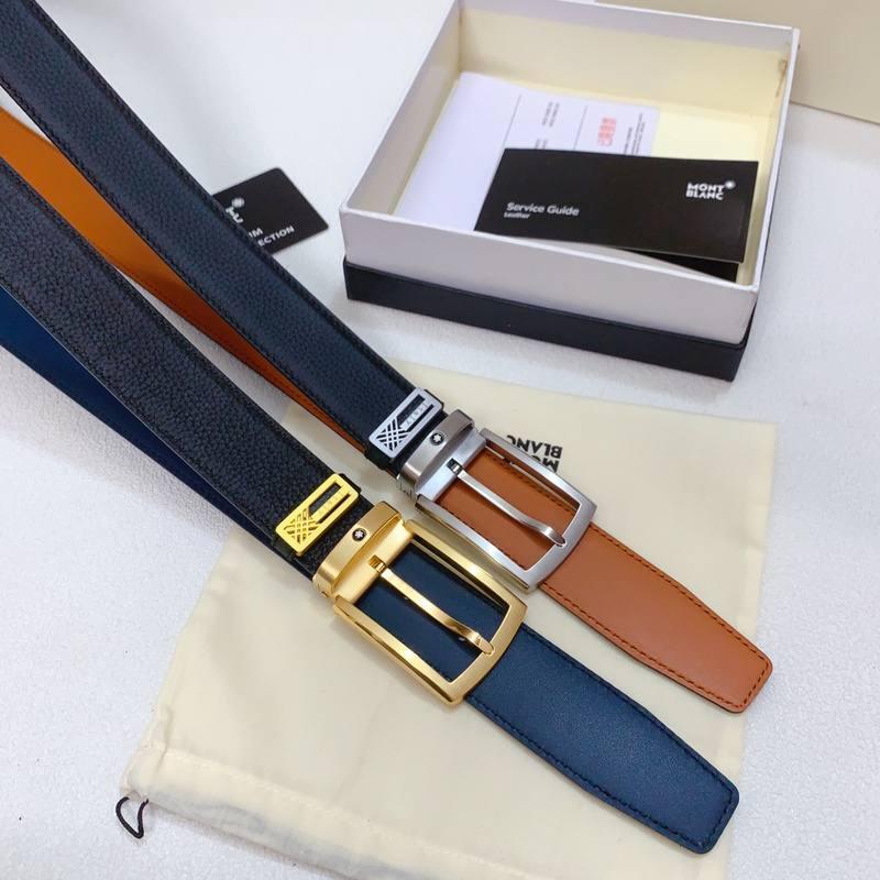 Mont Blanc Reversible Men's Belt 'Black/Blue' - Banlieue91