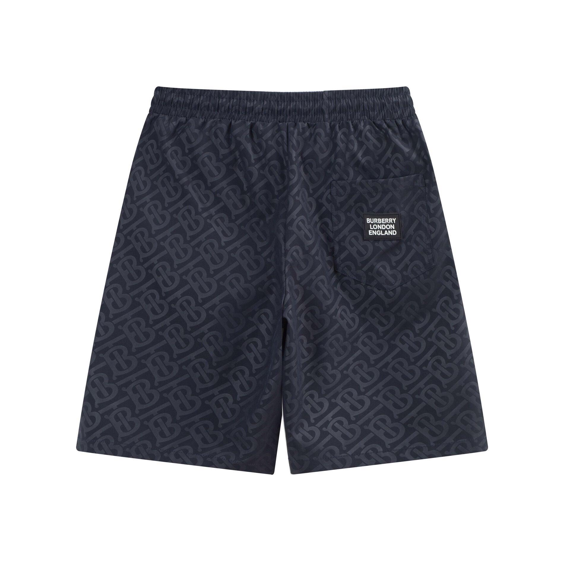 Burberry Men's Striped Cotton Knit Basketball Shorts 'Navy' - Banlieue91