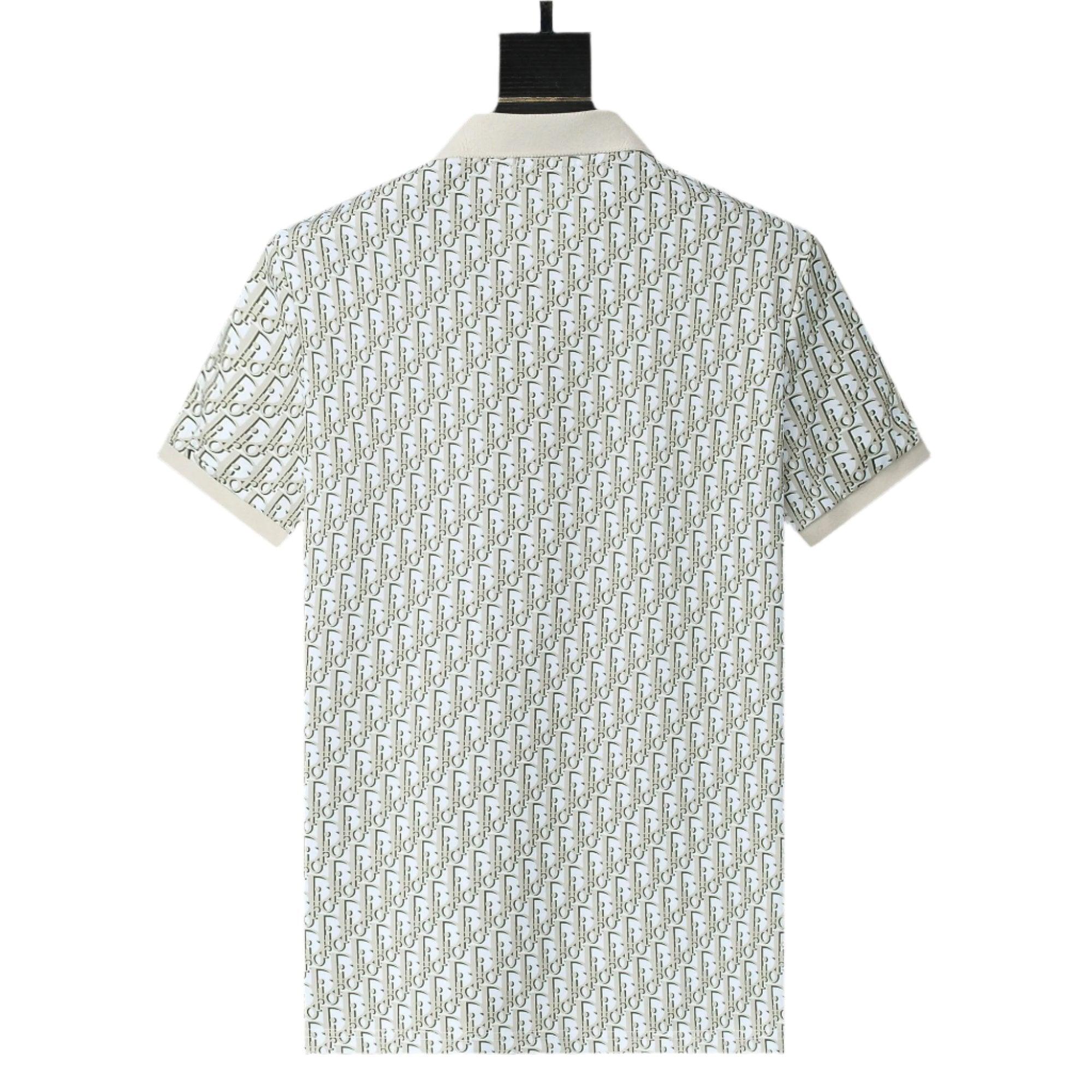 Dior Geometric Green T-Shirt With Collar - Banlieue91