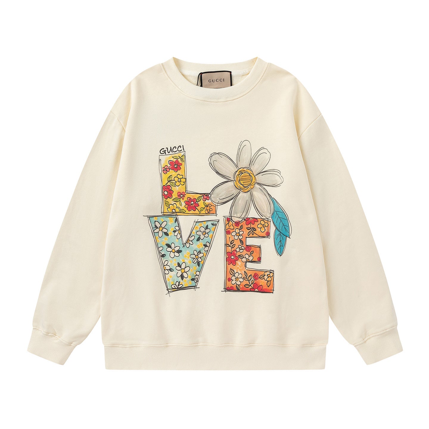 GUCCI Beige Cotton Jersey Sweatshirt New & Authentic