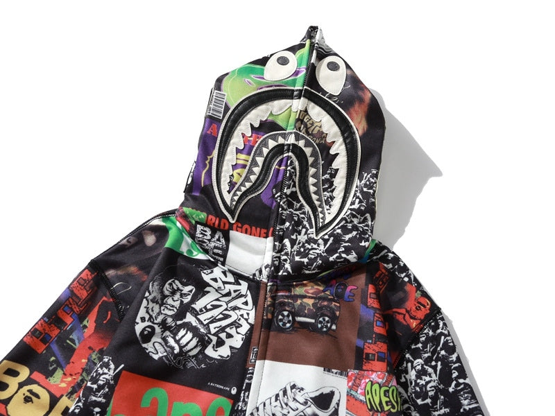 BAPE ALBUM MONOGRAM Shark full zip hoodie A Bathing Ape - Banlieue91