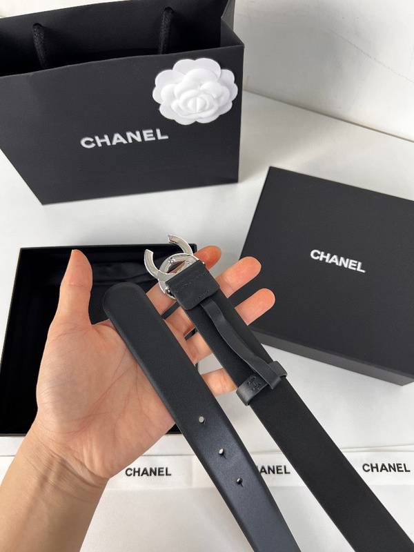 Chanel Leather Women’s Belt 'Black/Nickel' - Banlieue91