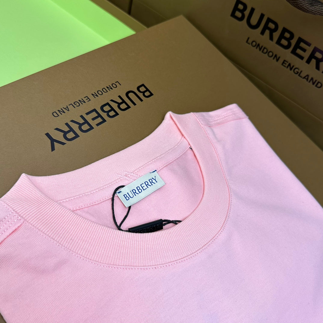 Burberry Pink T-Shirt Without Collar - Banlieue91